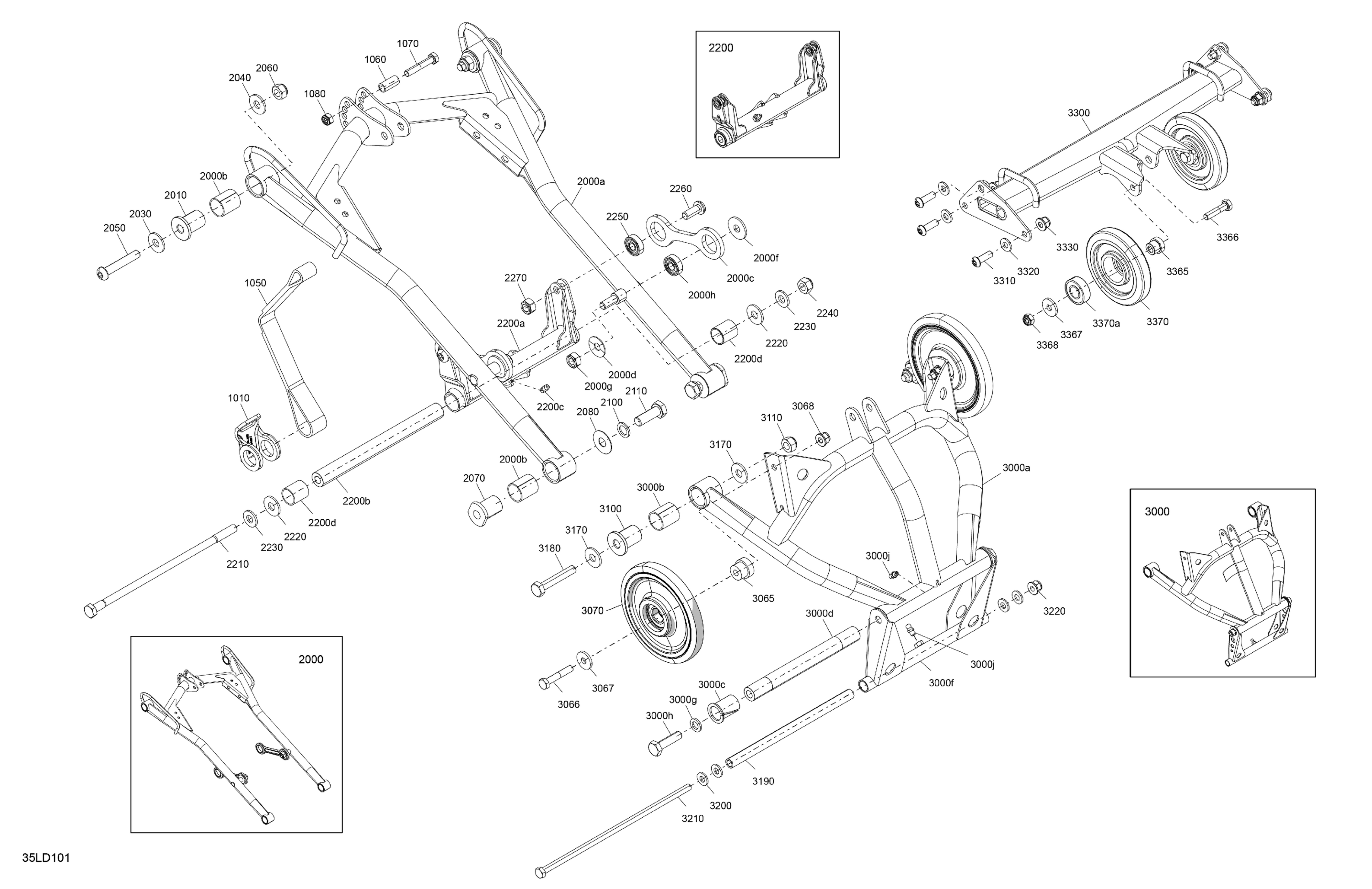 Схема узла: Suspension - Rear - Upper Section