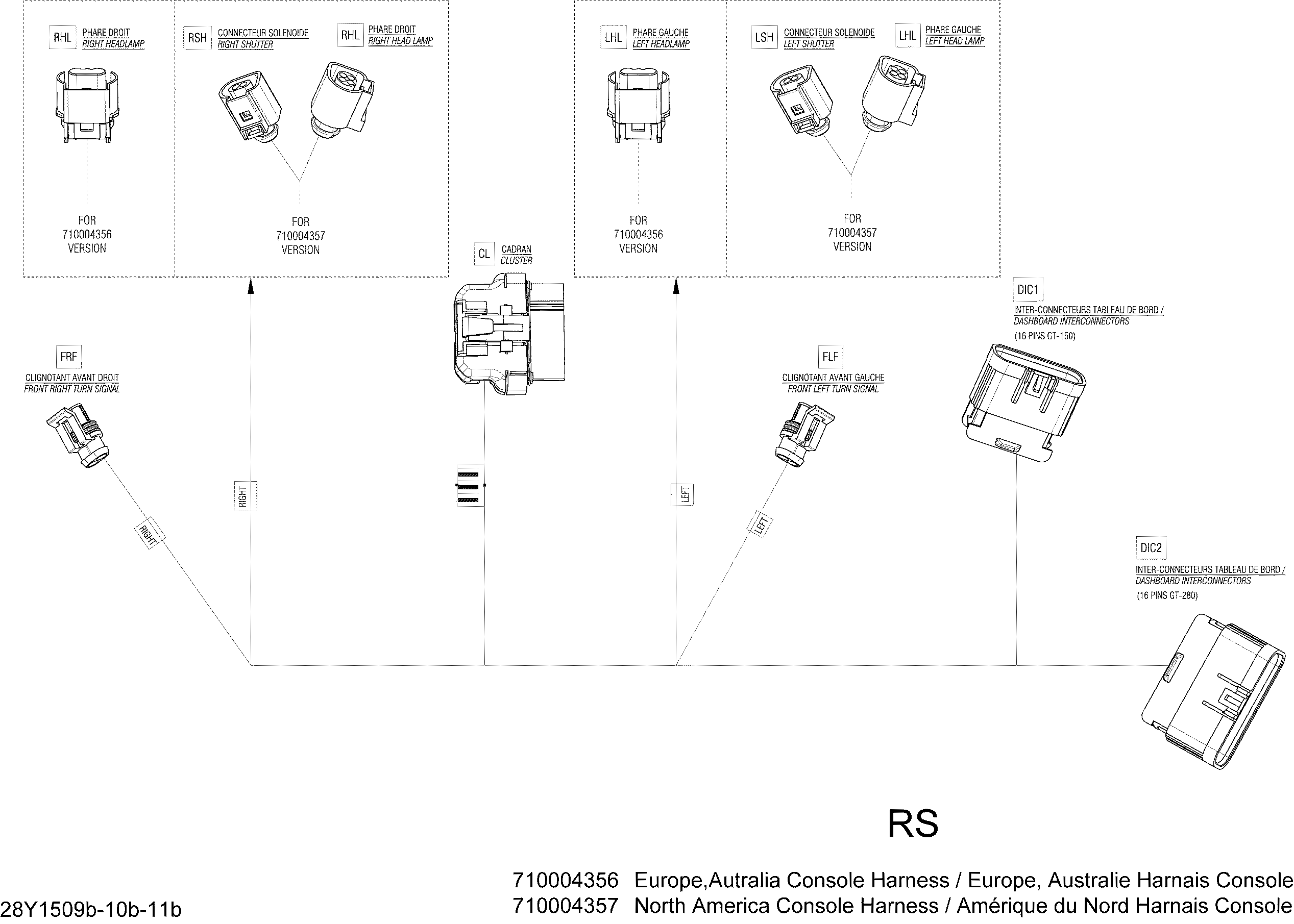 Схема узла: Electrical Harness Console_28Y1509b