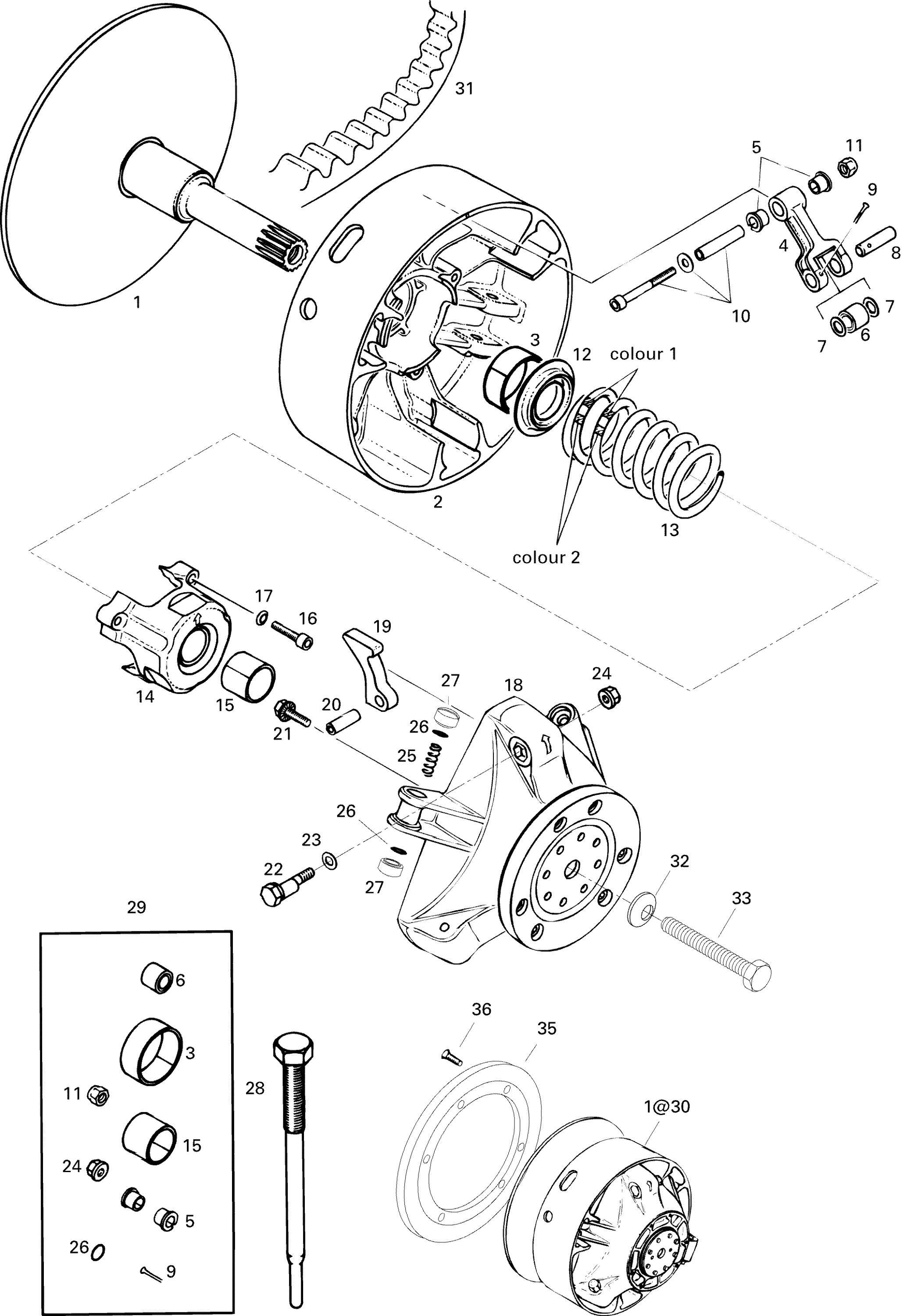 Схема узла: Drive Pulley LE