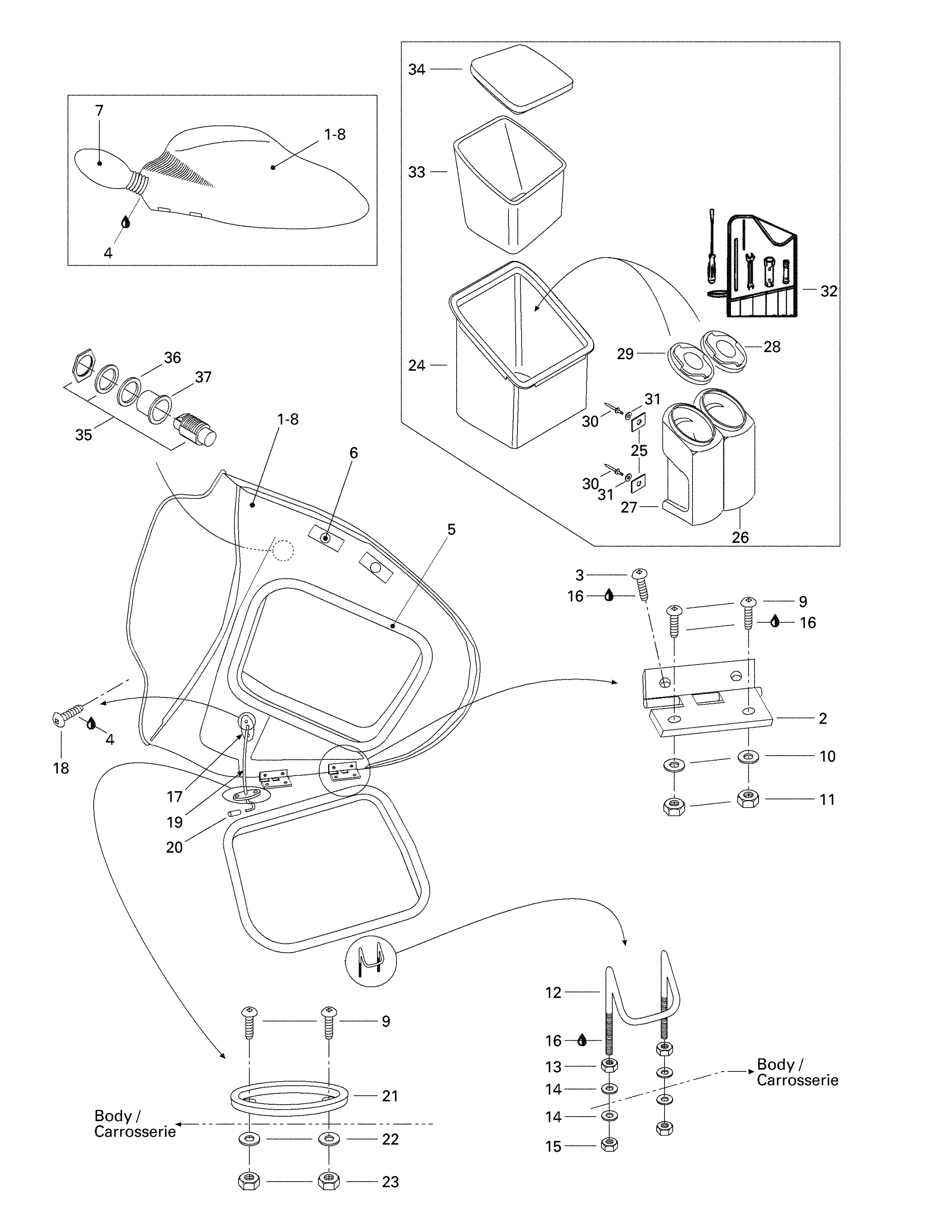 Схема узла: Front Storage Compartment