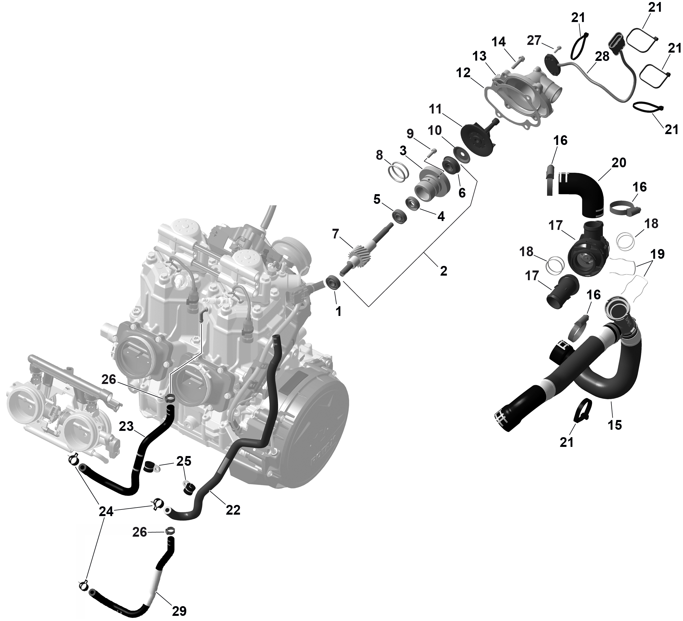 Схема узла: ROTAX - Engine Cooling