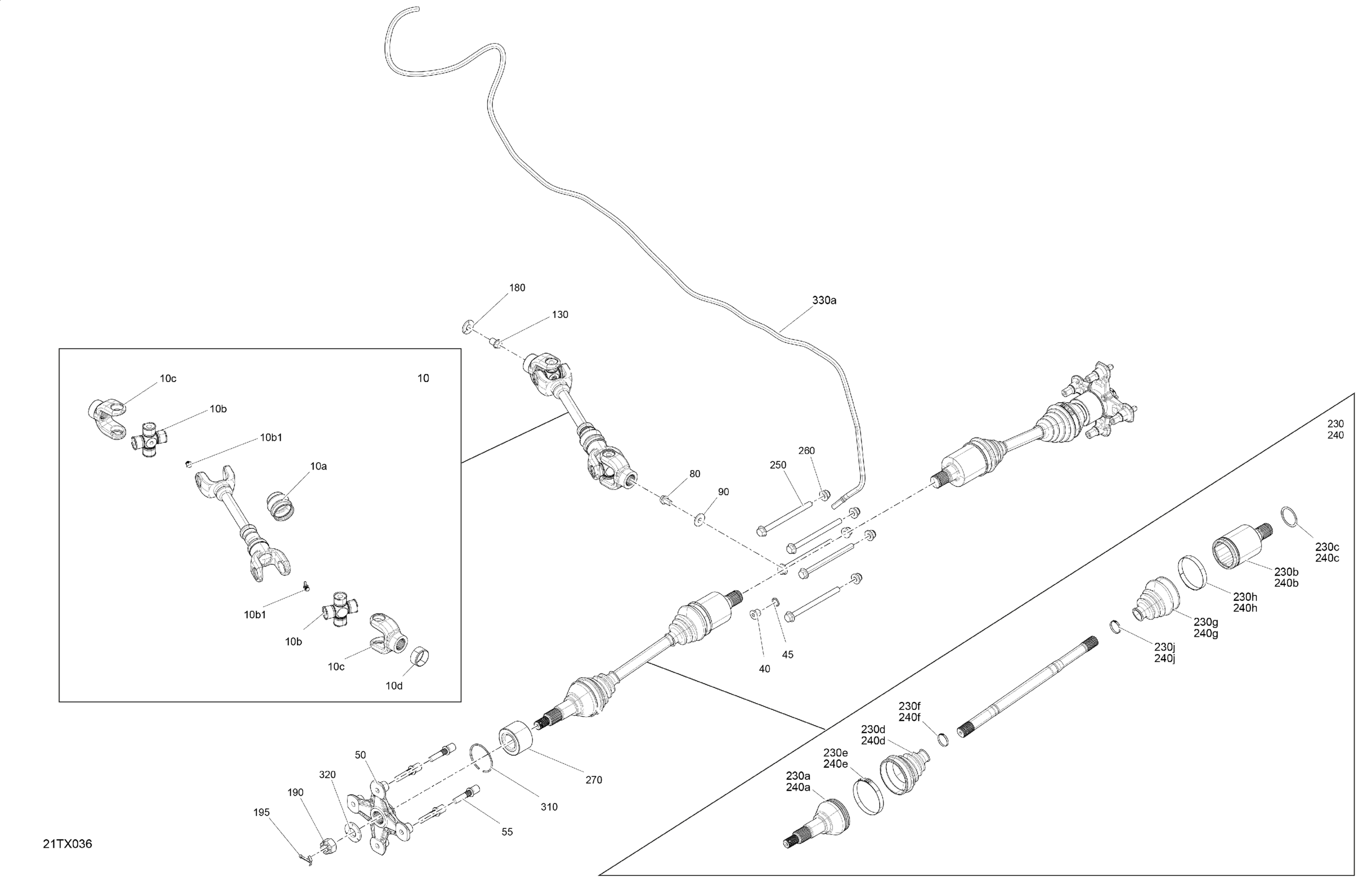 Схема узла: Drive - Rear Section - Common Parts - DPS