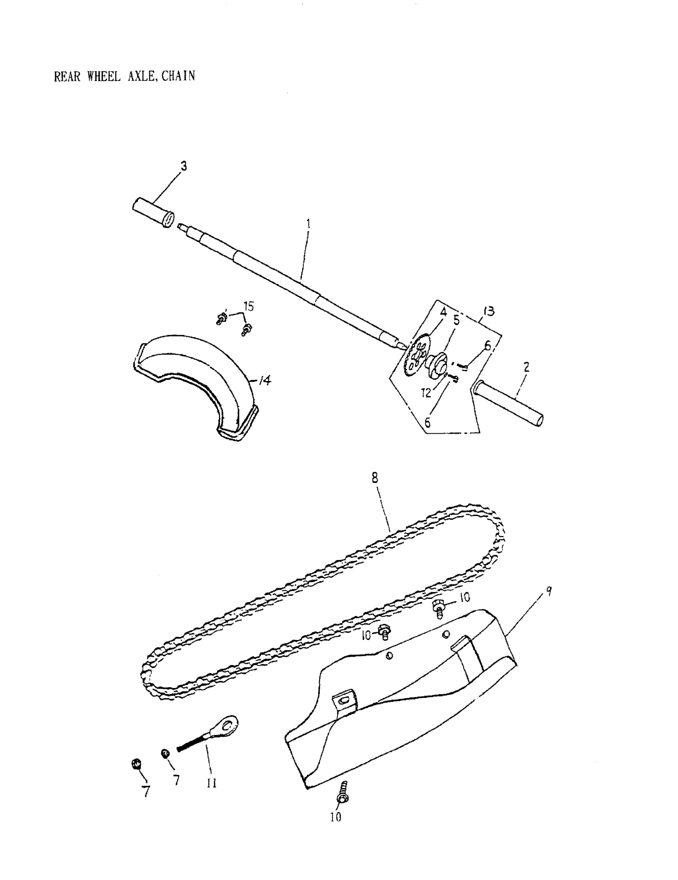 Rear Wheel Axle, Chain 172-26