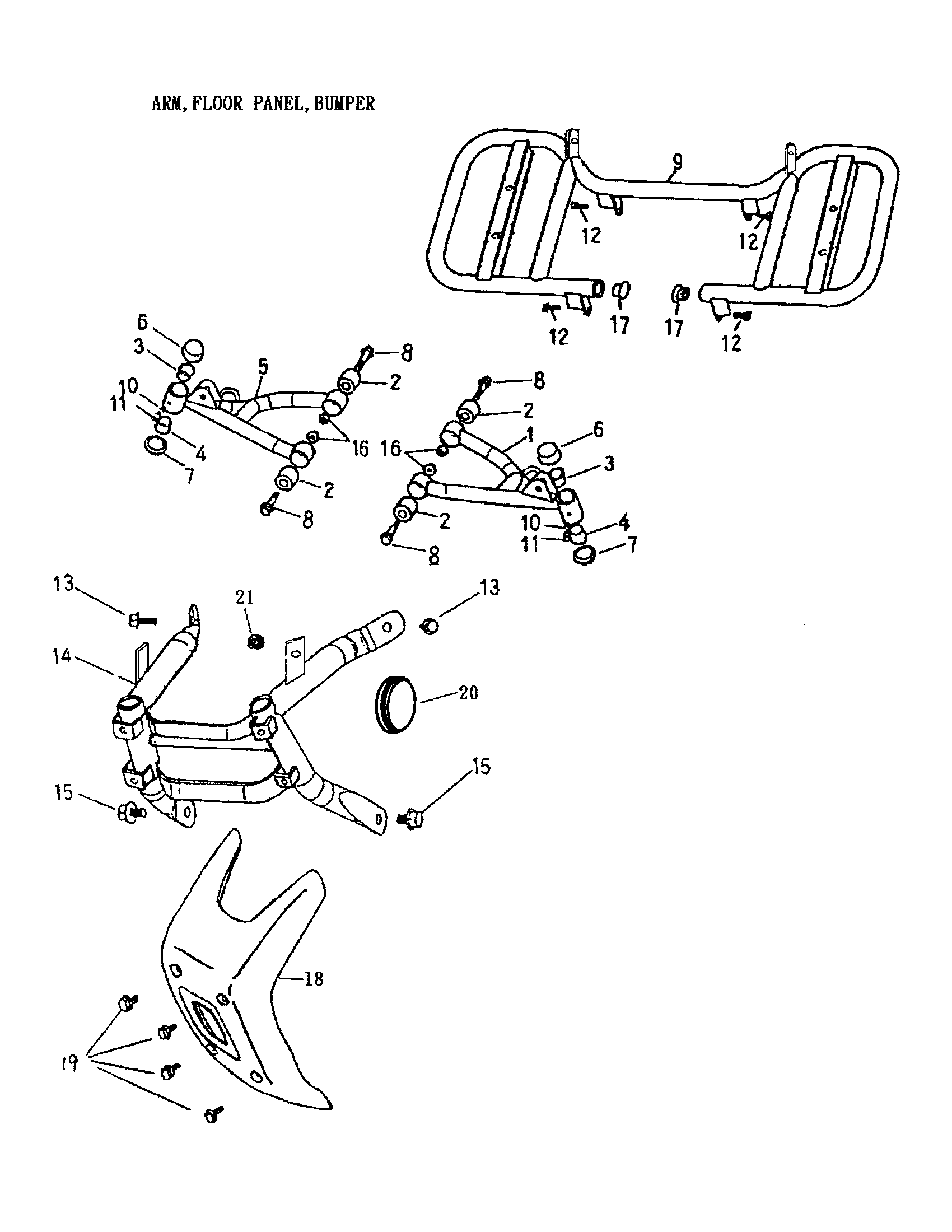 Arm, Foot Rest, Bumper 170-14