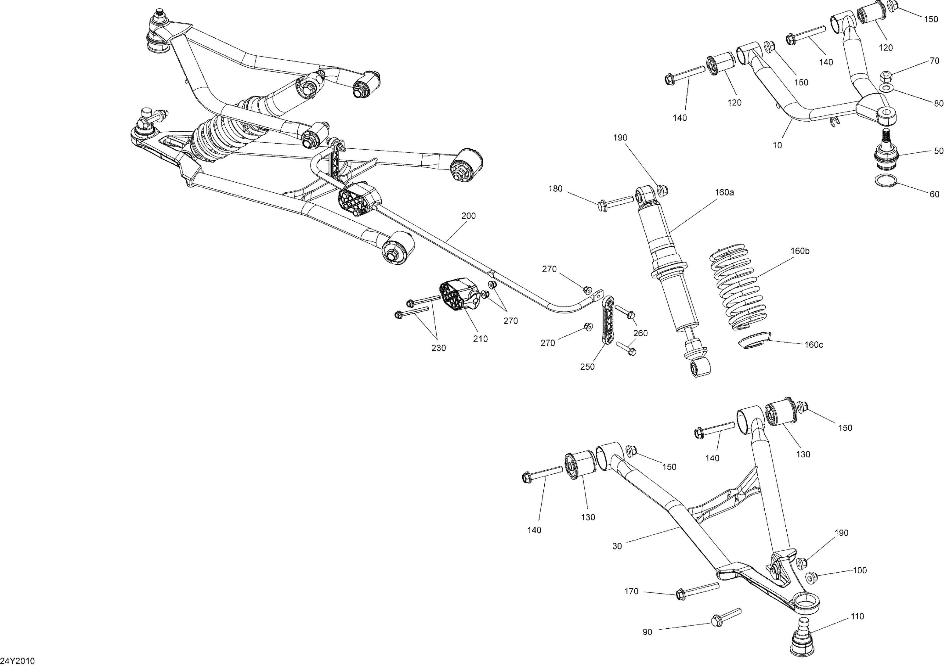 Схема узла: Suspension, Front - A Arms - Shocks