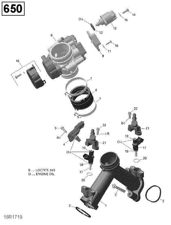 Air Intake Manifold and Throttle Body - 650 EFI