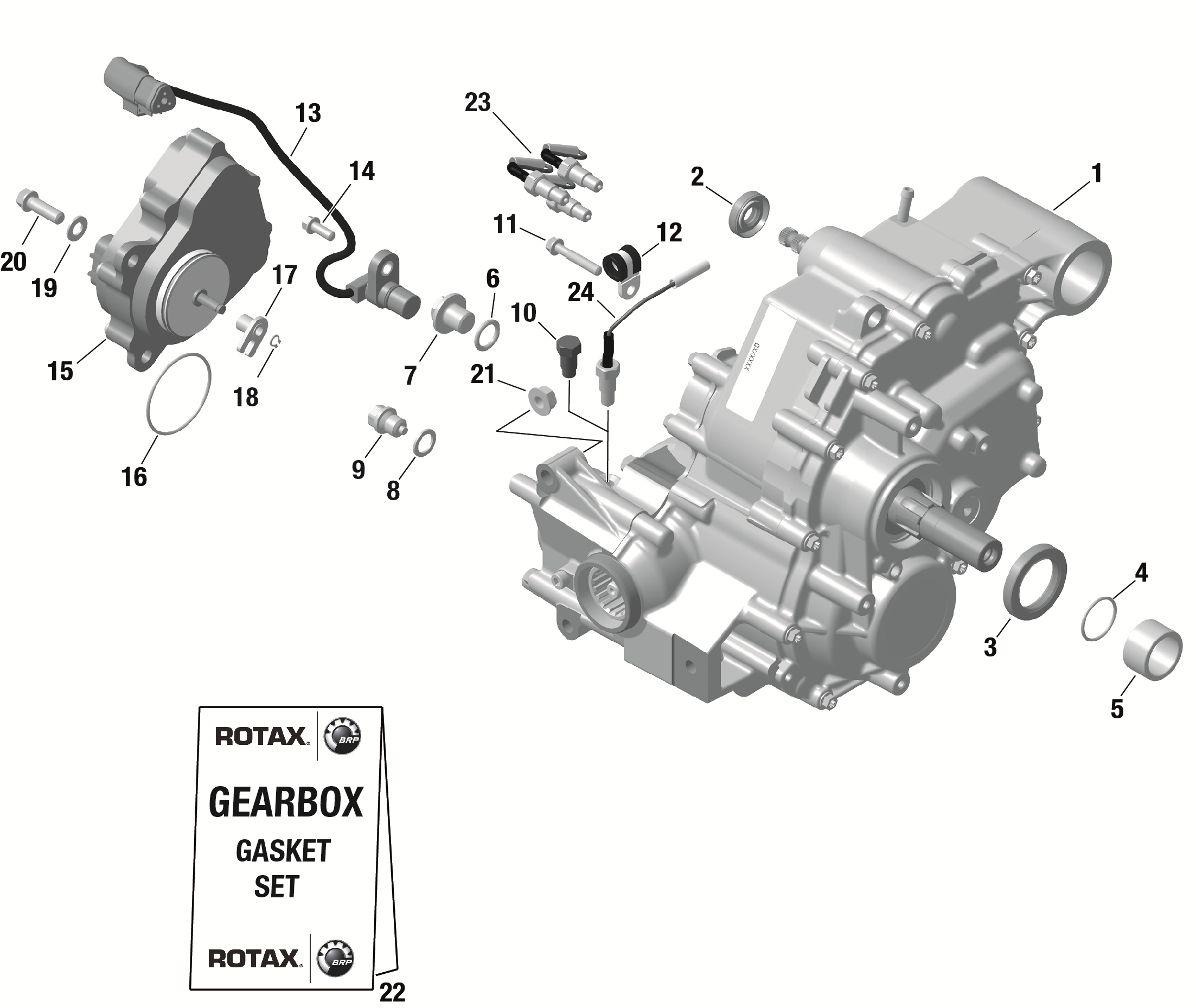 Схема узла: ROTAX - Gearbox Assy and Drive Shaft