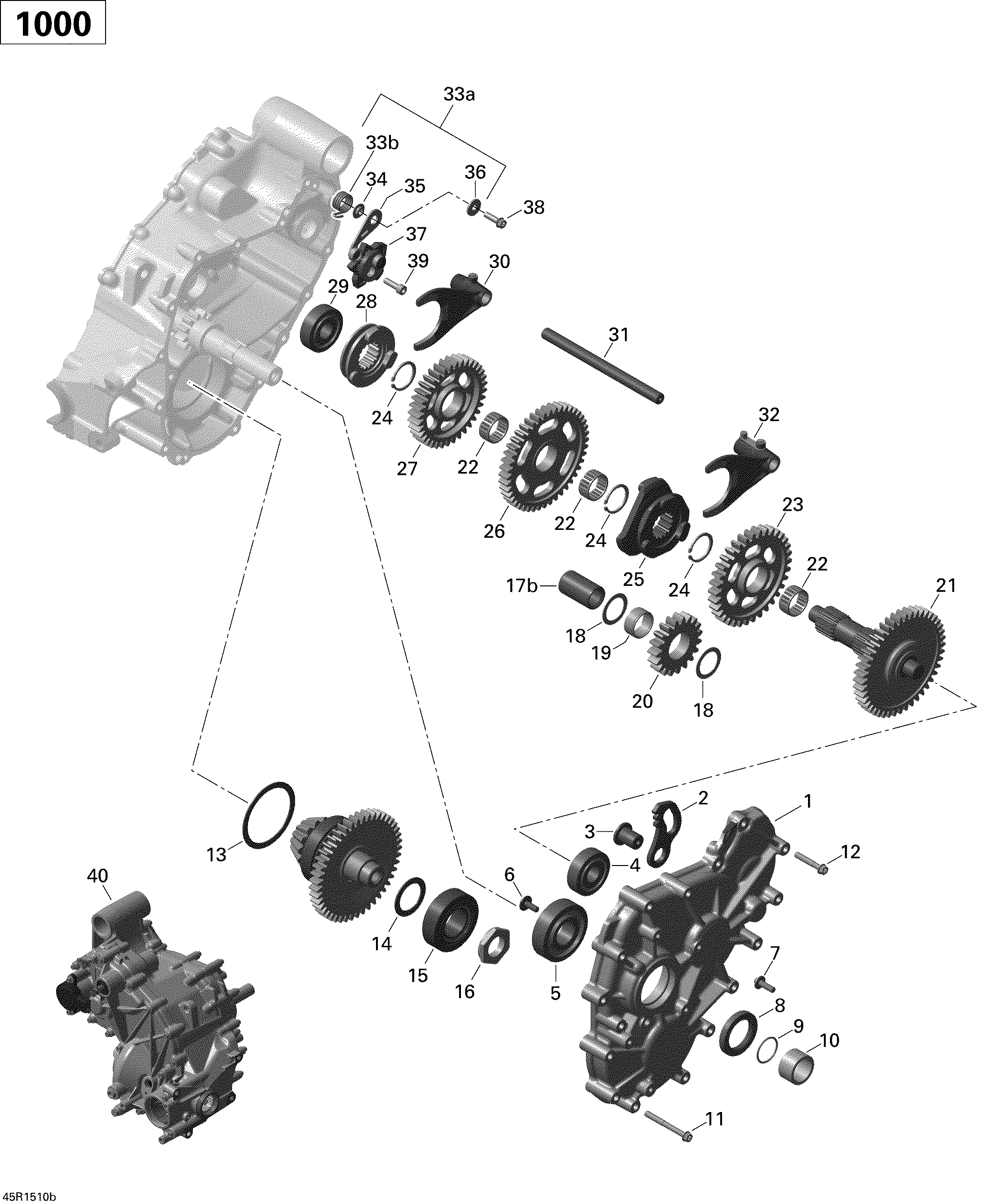 Схема узла: Gear Box 2_45R1510b