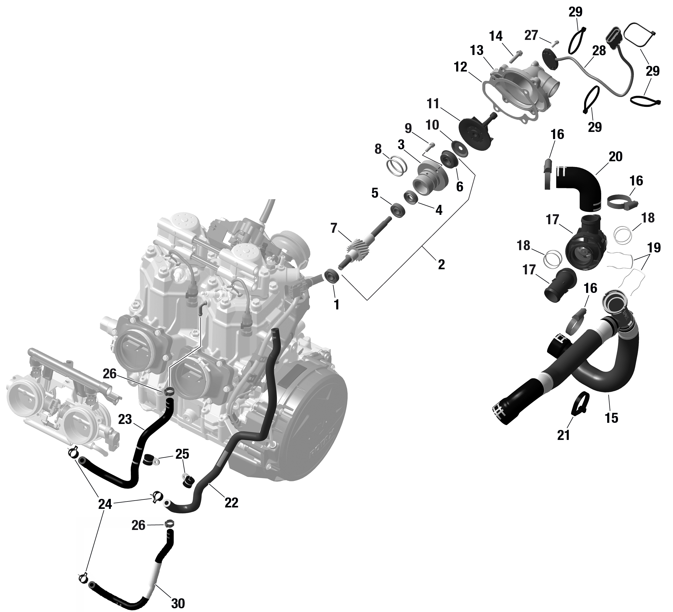 Схема узла: ROTAX - Engine Cooling