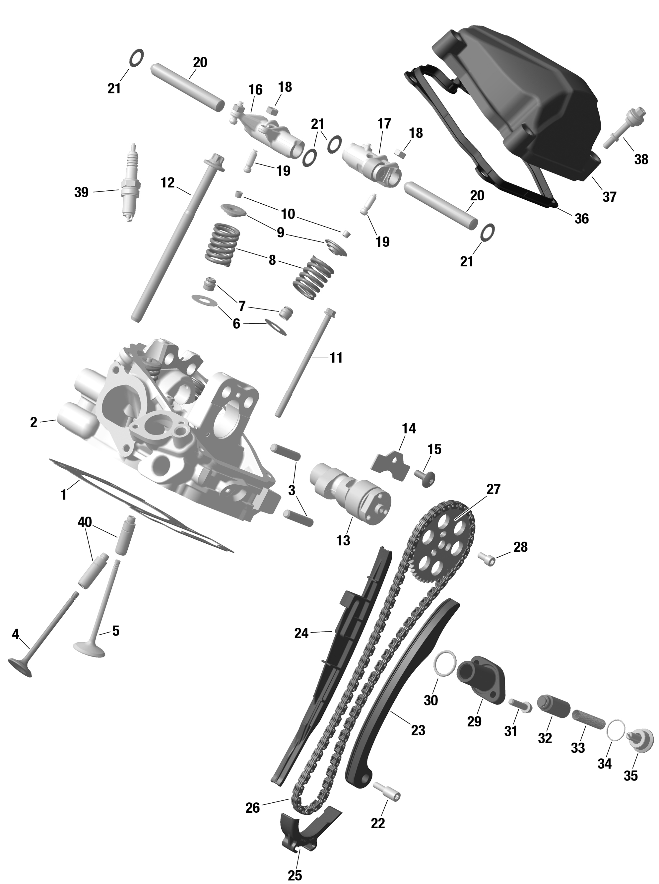 Схема узла: ROTAX - Rear Cylinder Head