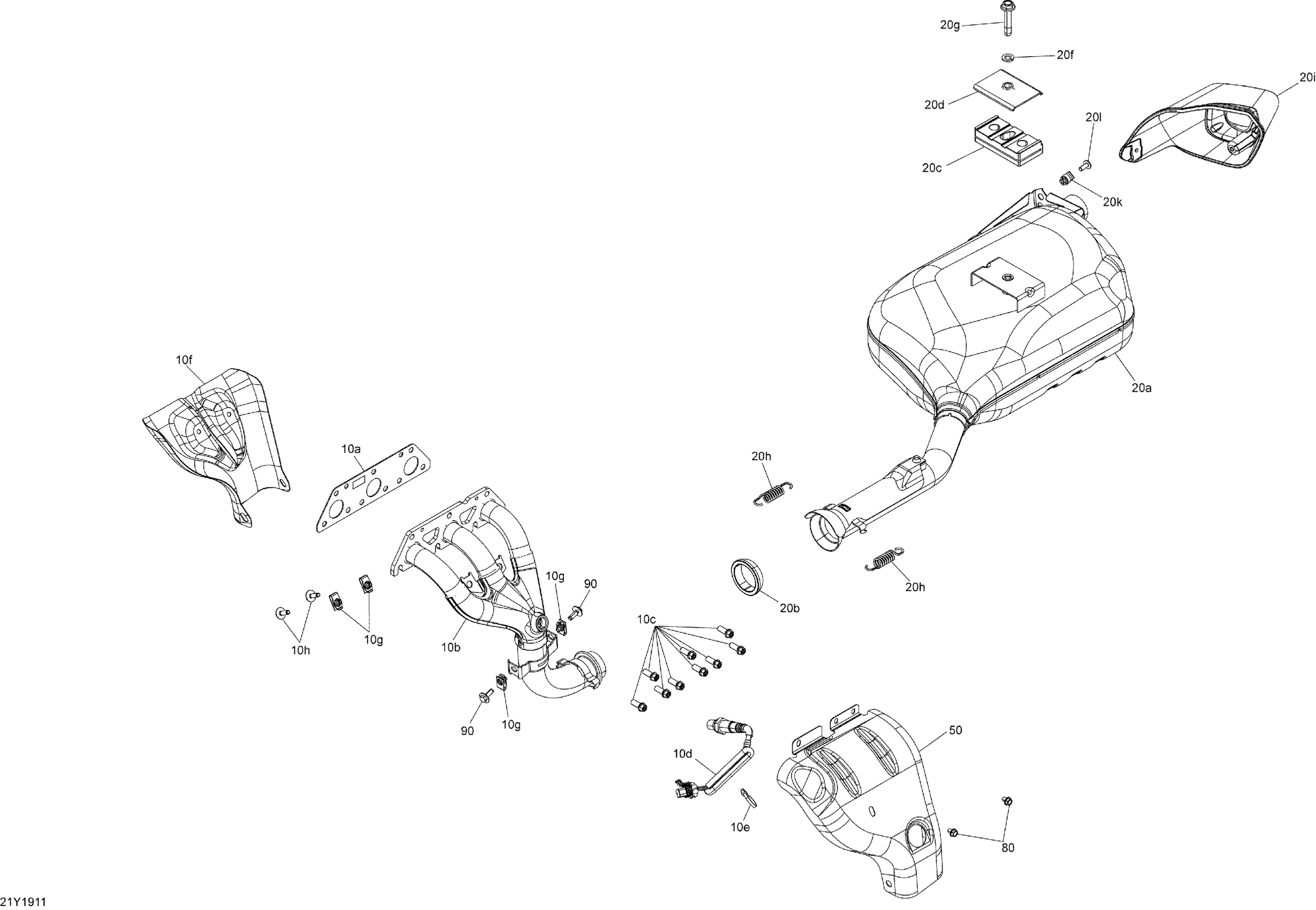 Схема узла: Engine - Exhaust - 900 ACE