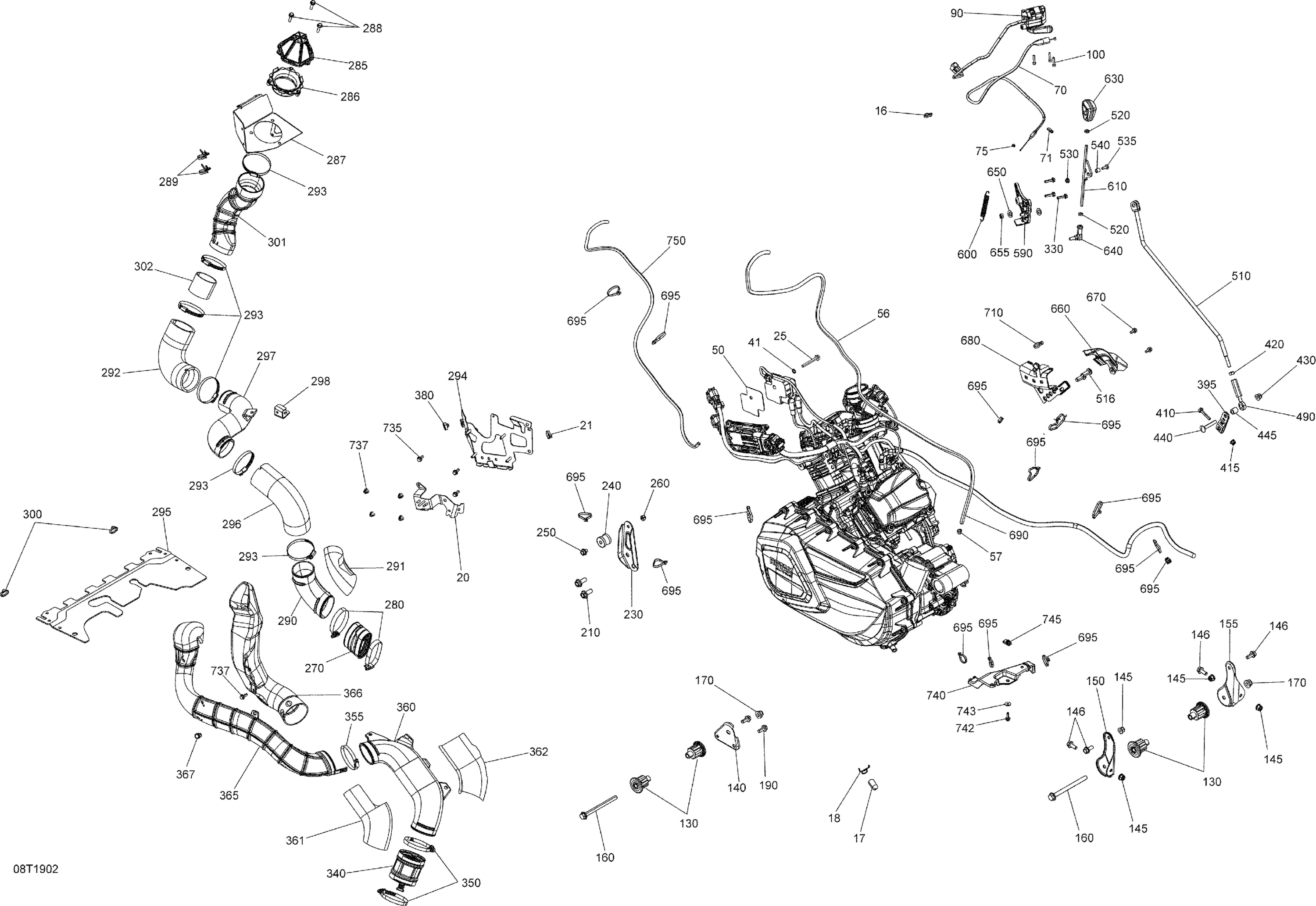 Engine And Engine Support - 570 EFI XMR