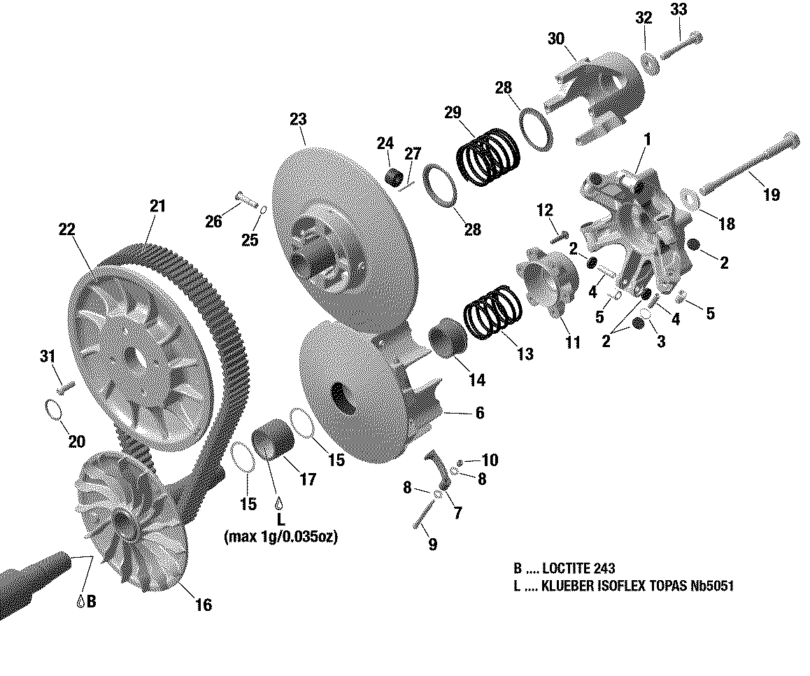 01 ROTAX - Transmission - CVT Pulleys - 600 ACE