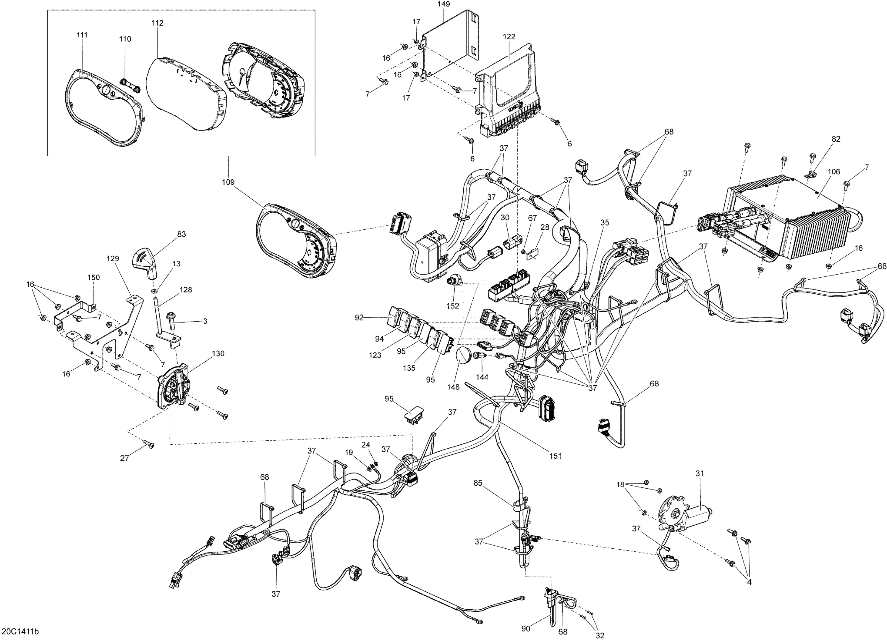 Схема узла: Electrical System Main Harness_20C1411b