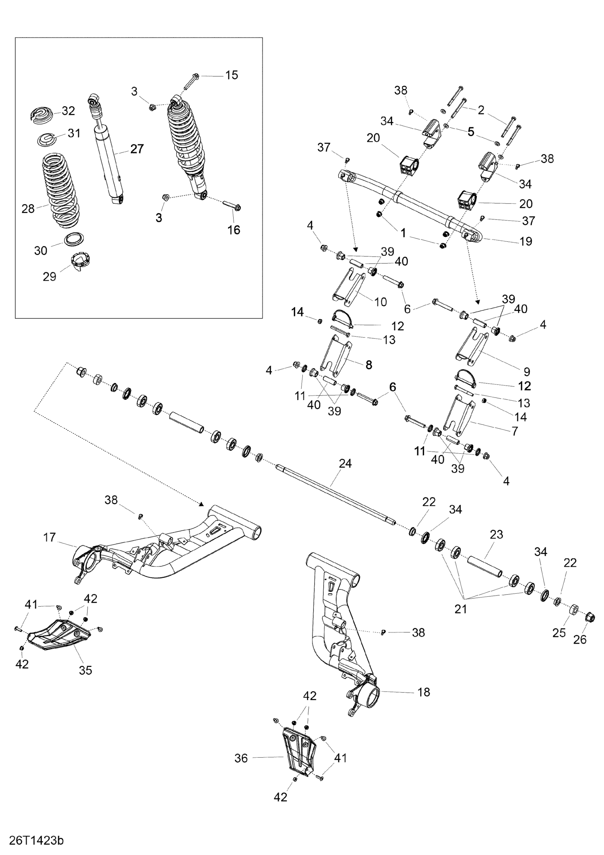 Схема узла: Rear Suspension _26T1423b