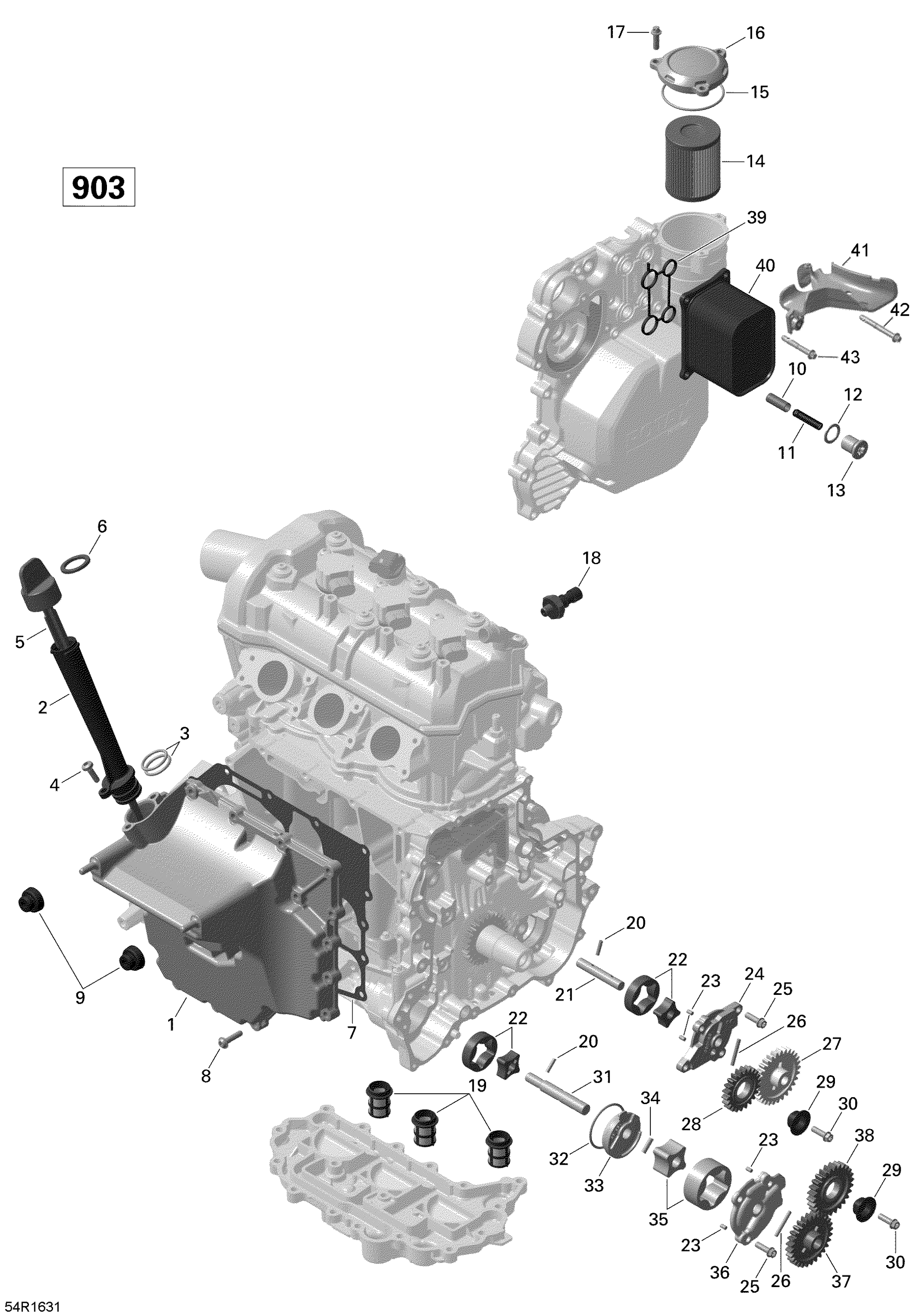 Схема узла: Engine Lubrication - 900-900 HO ACE