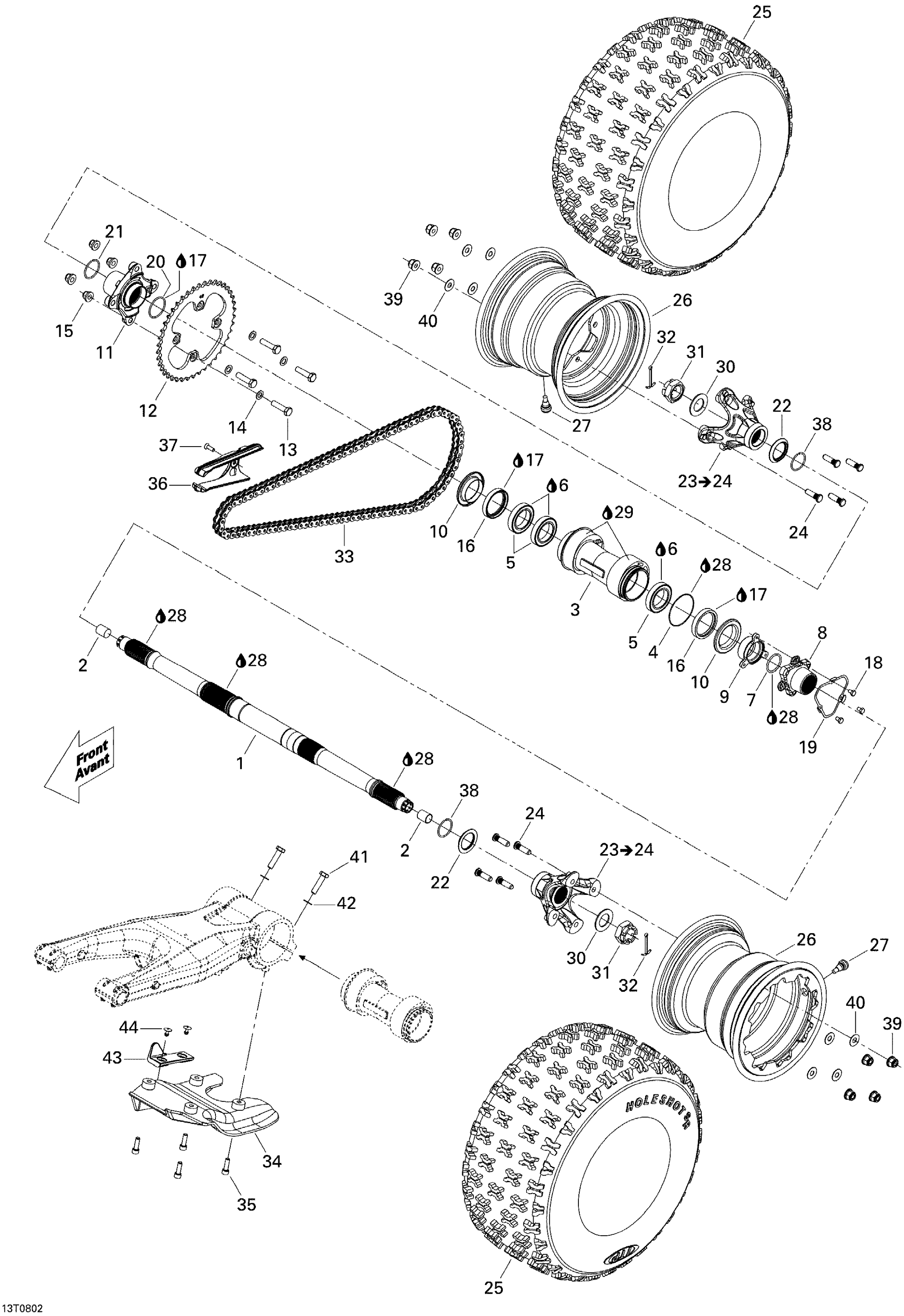 Схема узла: Drive System, Rear