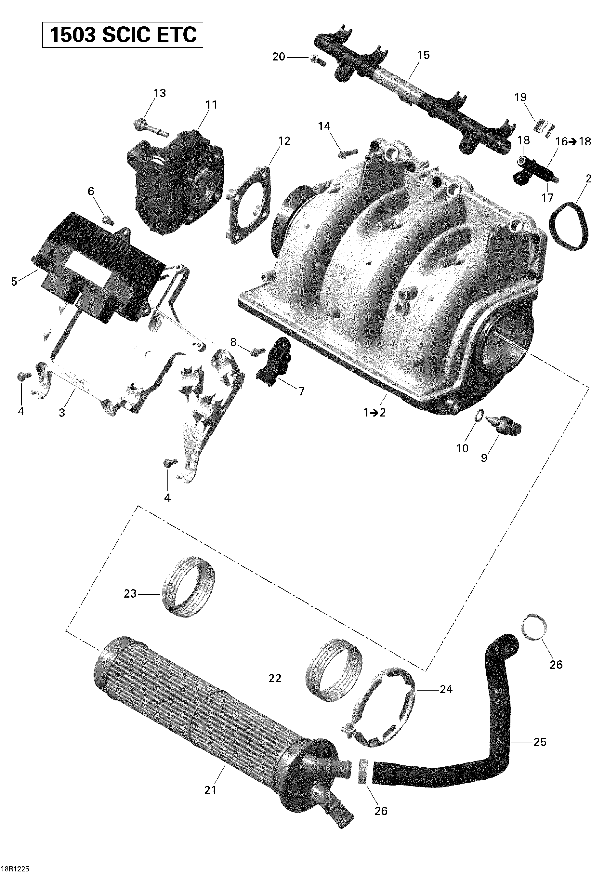 Air Intake Manifold And Throttle Body 2_Sea-Doo Boats