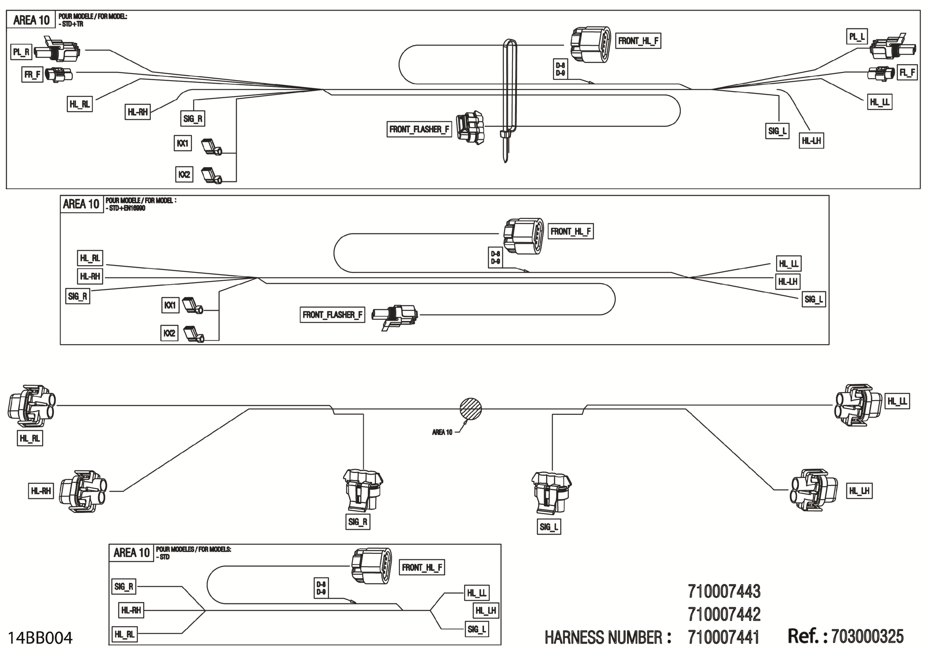 Схема узла: Electric - Front Wiring Harness