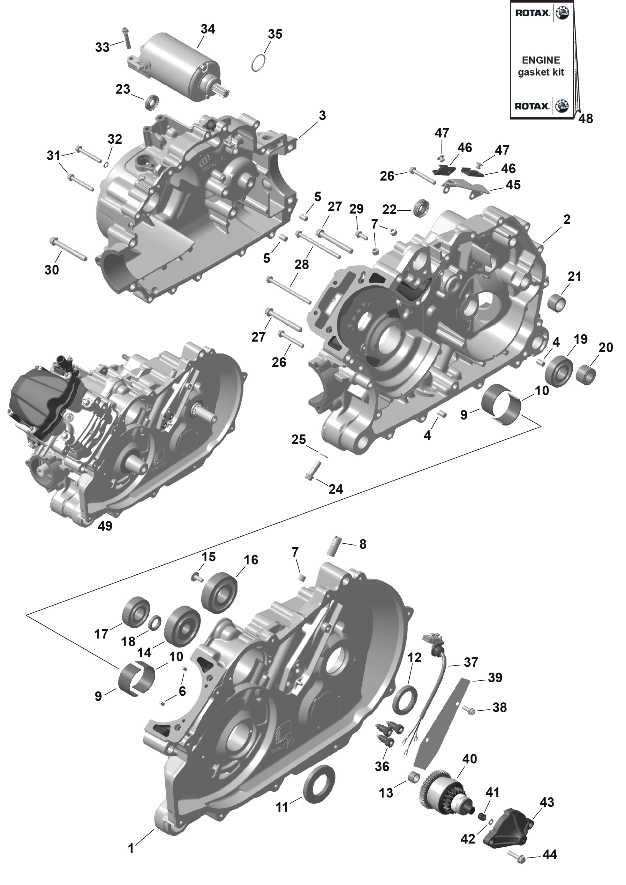 Схема узла: ROTAX - Crankcase