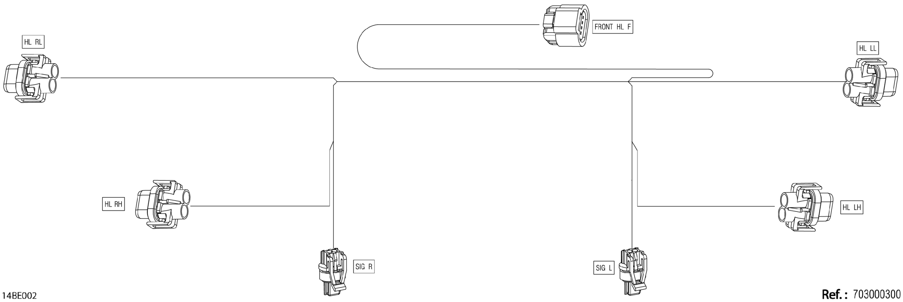 Схема узла: Electric - Front Wiring Harness