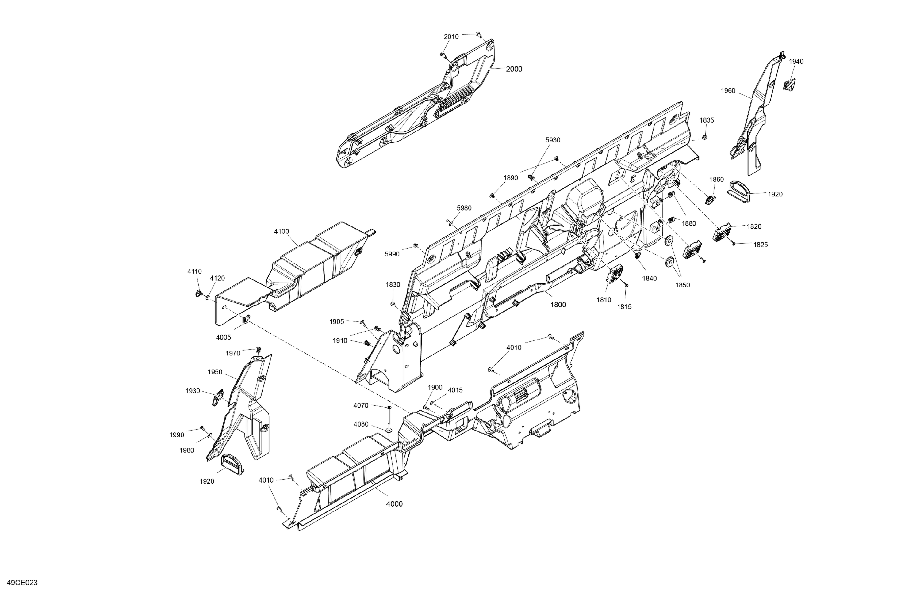 Схема узла: Cab Interior - Back Wall