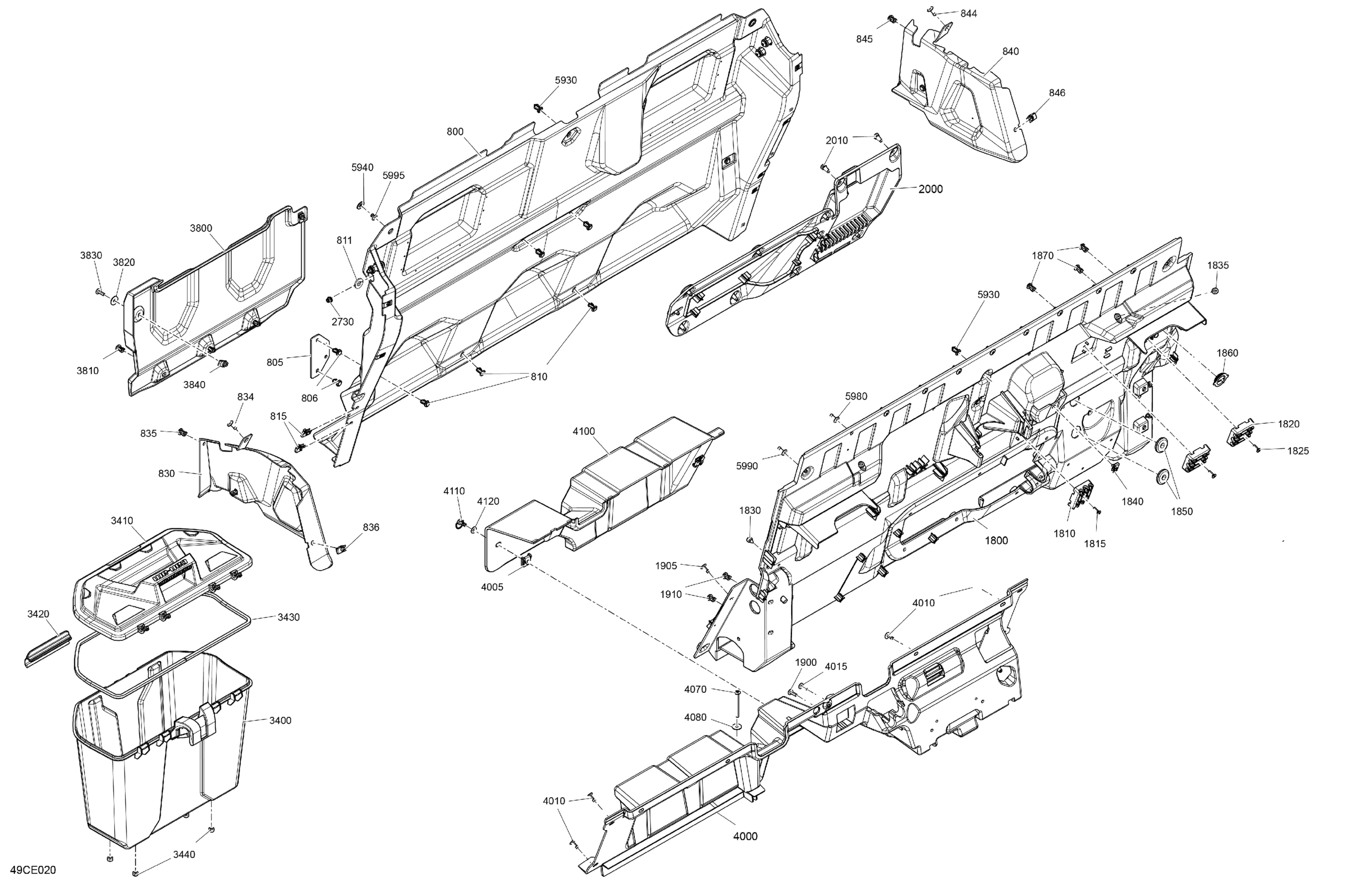 Схема узла: Cab Interior - Back Wall