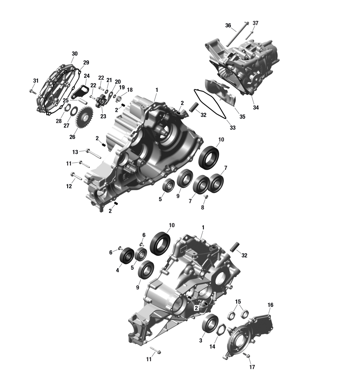 Схема узла: ROTAX - Gear Box 1 - 686 888 - Tremec - 2nd Generation