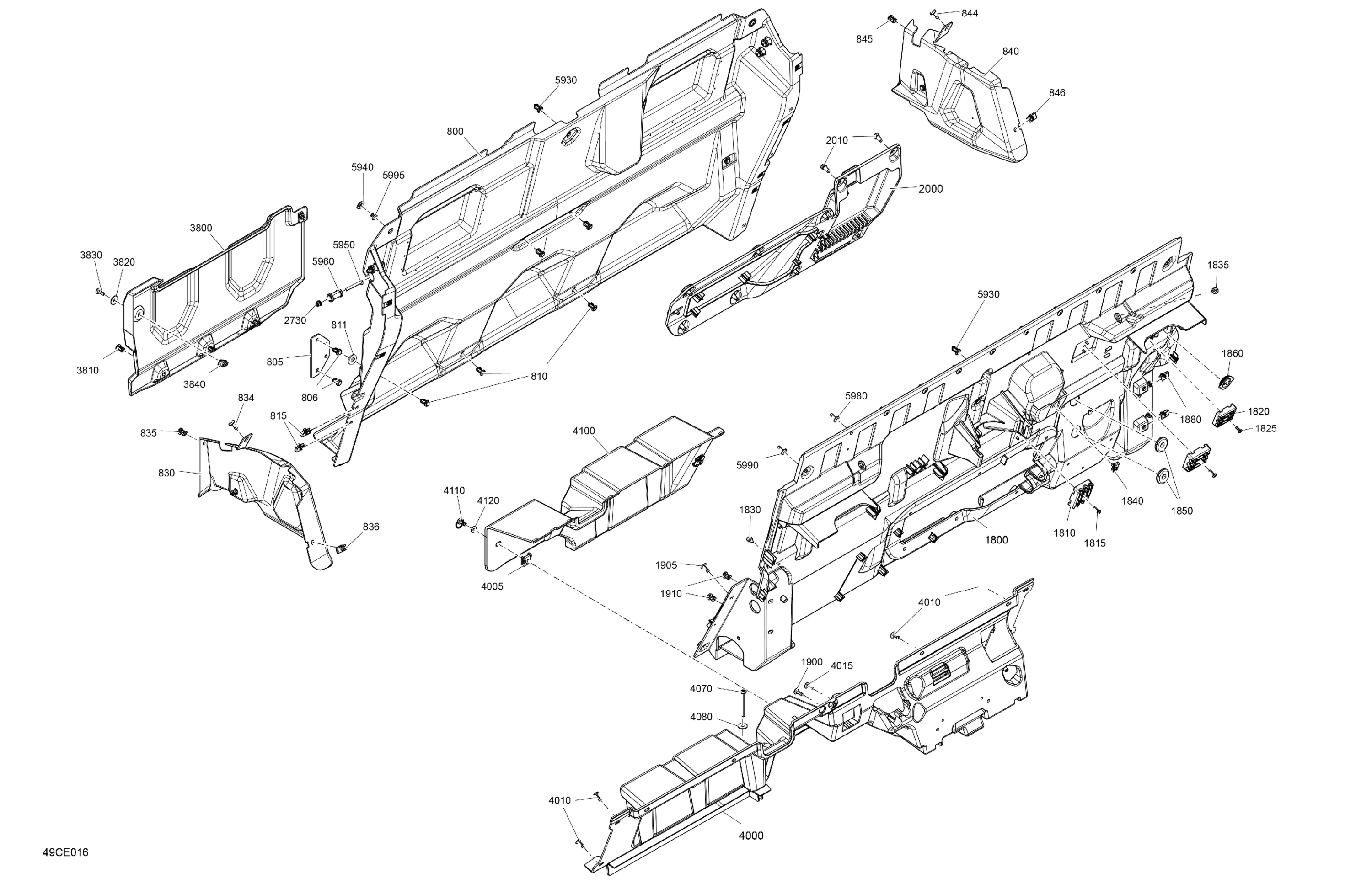 Схема узла: Cab Interior - Back Wall