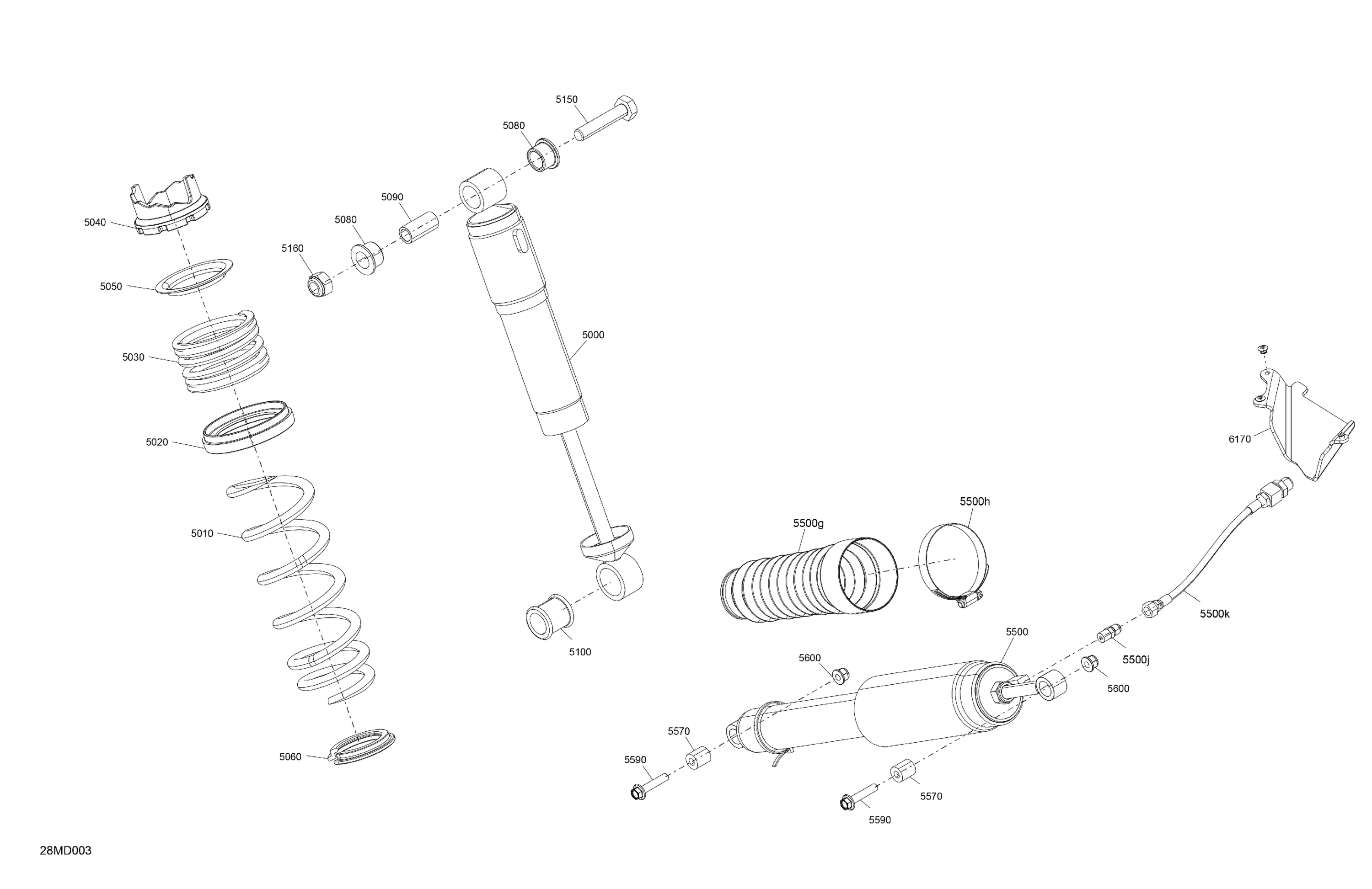 Схема узла: Suspension - Rear Shocks