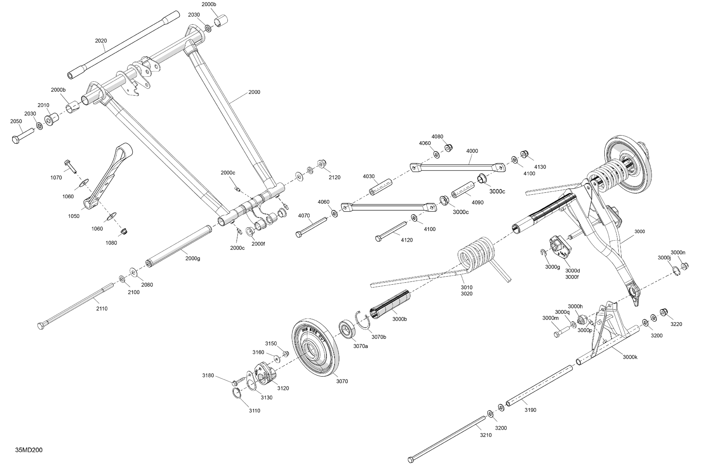 Схема узла: Suspension - Rear - Upper Section