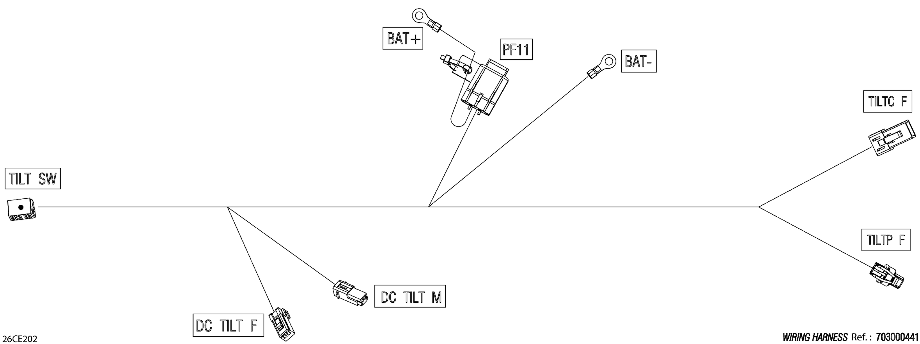 Electric - Tilt Control And Power Wiring Harness