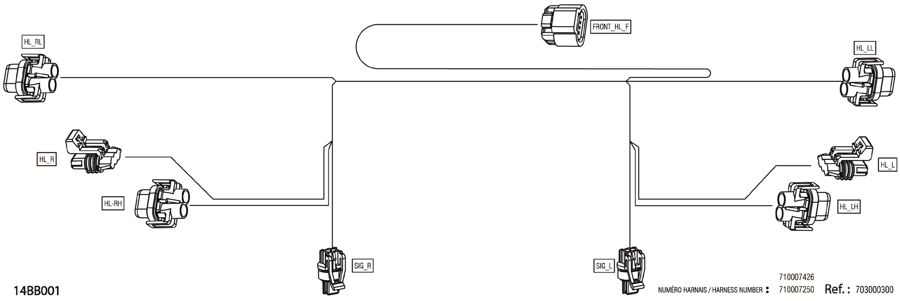 Схема узла: Electric - Front Wiring Harness