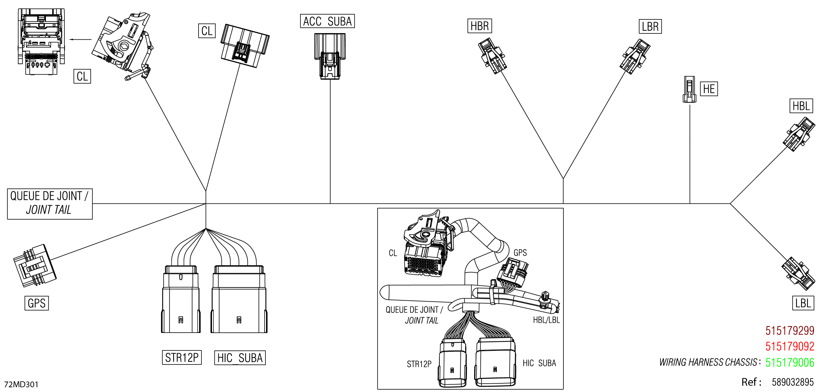 Схема узла: Electric - Hood Wiring Harness - 515179509