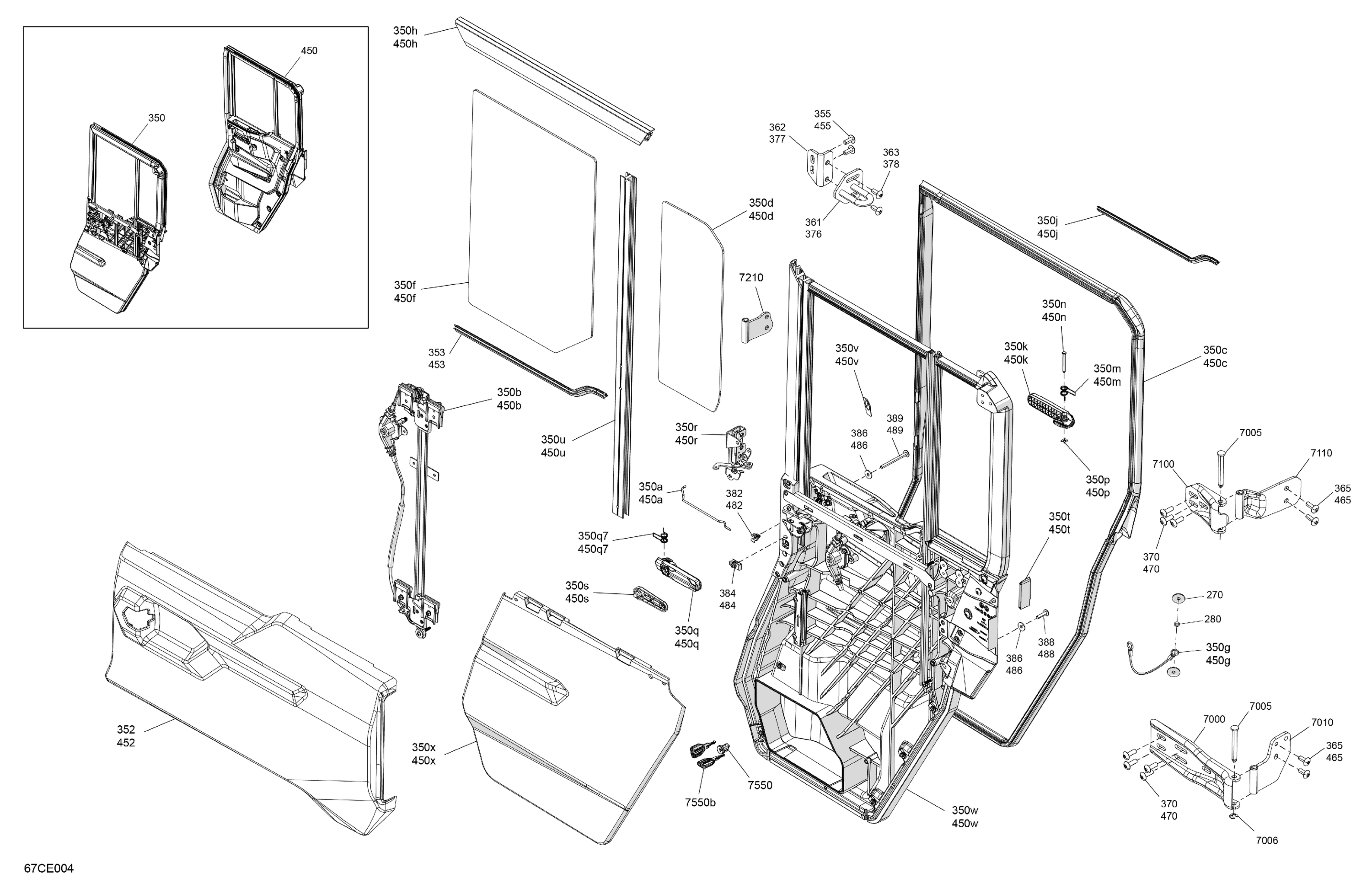 Схема узла: Enclosure Cab - Rear Doors