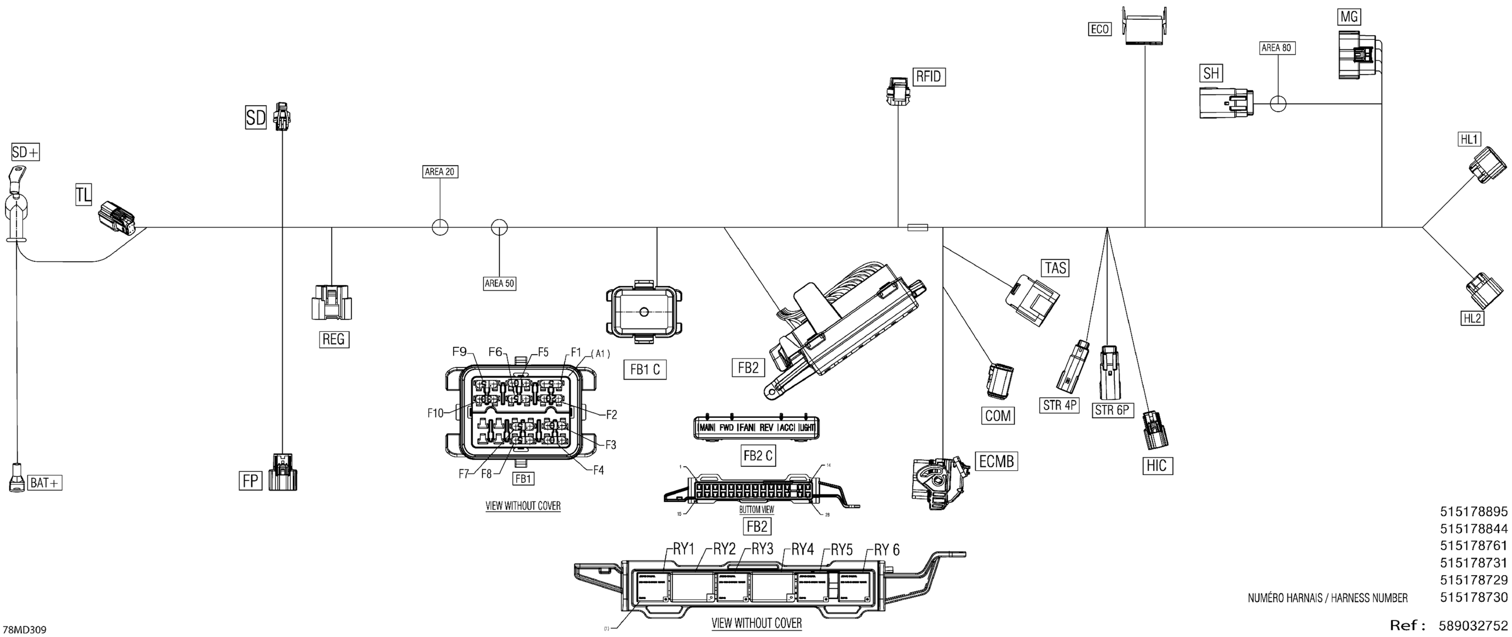 Схема узла: Electric - Main Harness - 515178729