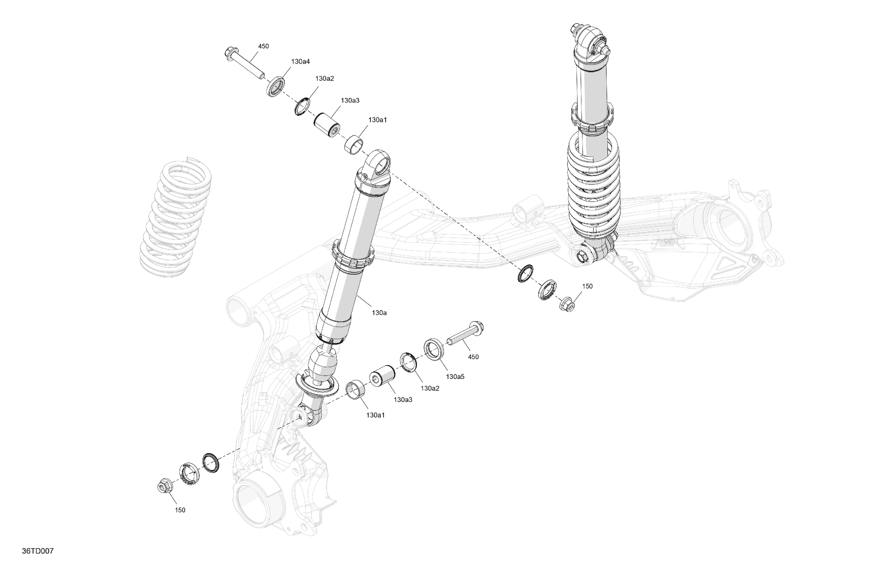 Схема узла: Suspension - Rear Shocks