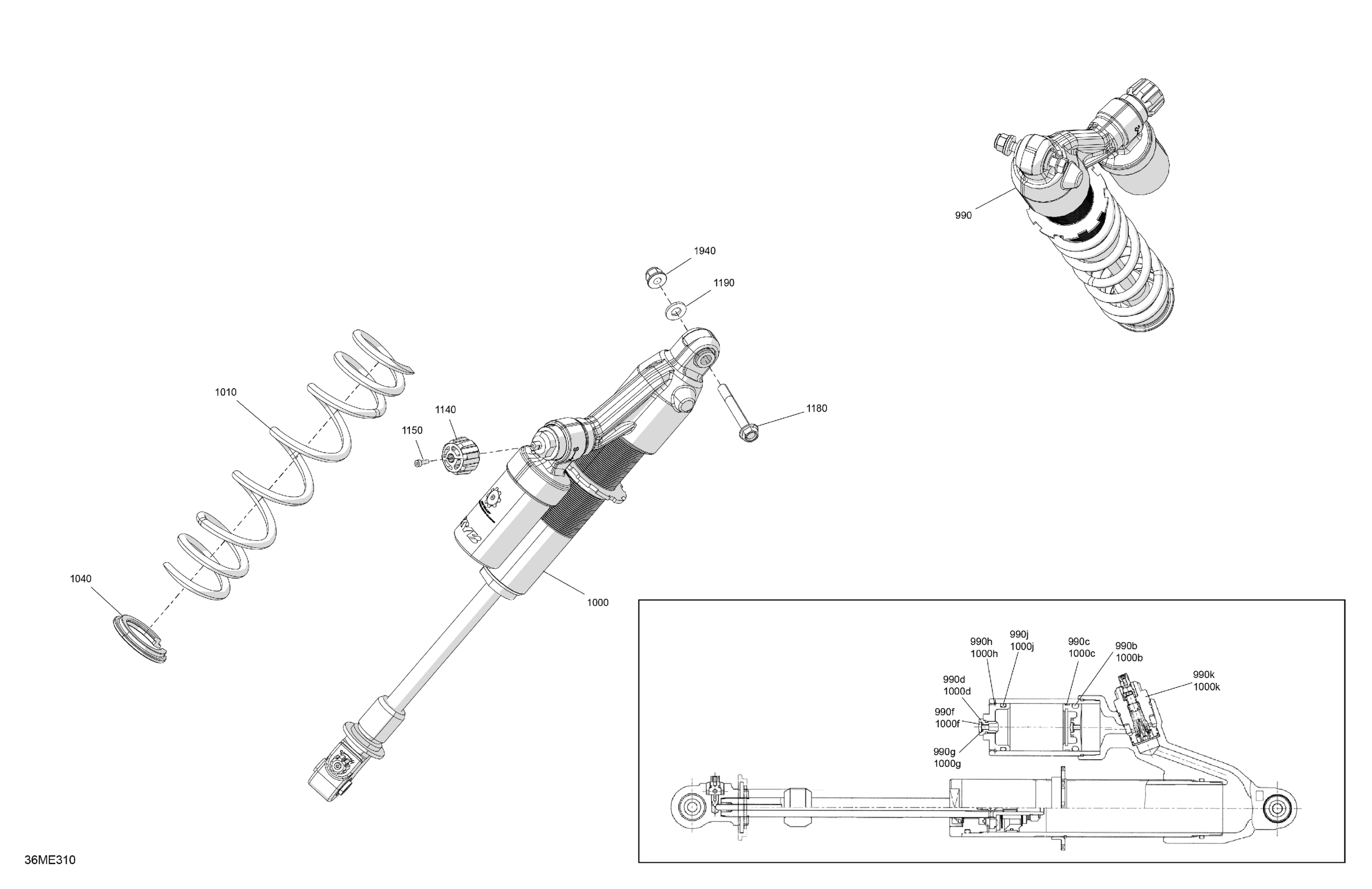 Схема узла: Suspension - Front Shock