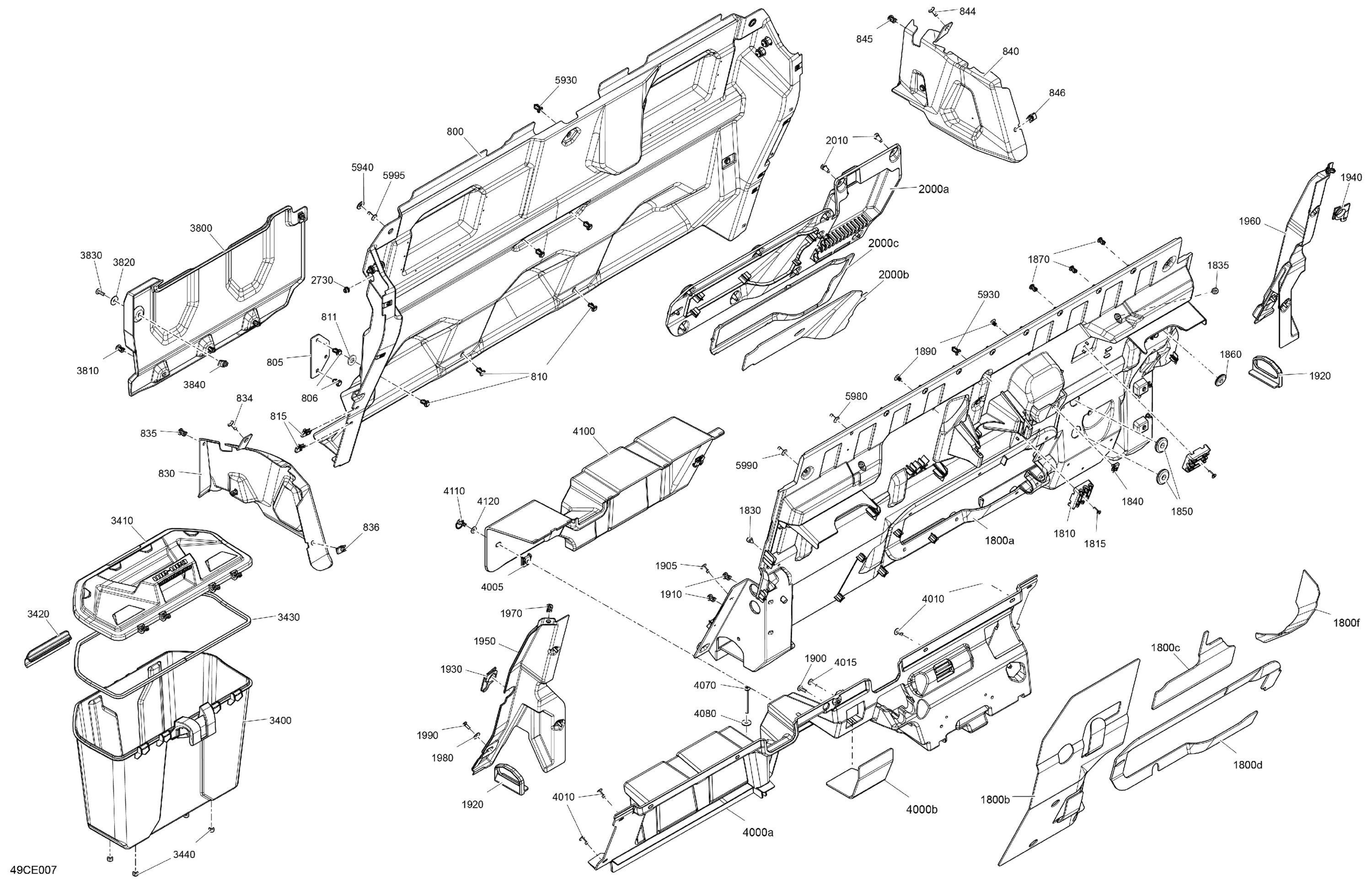 Схема узла: Cab Interior - Back Wall