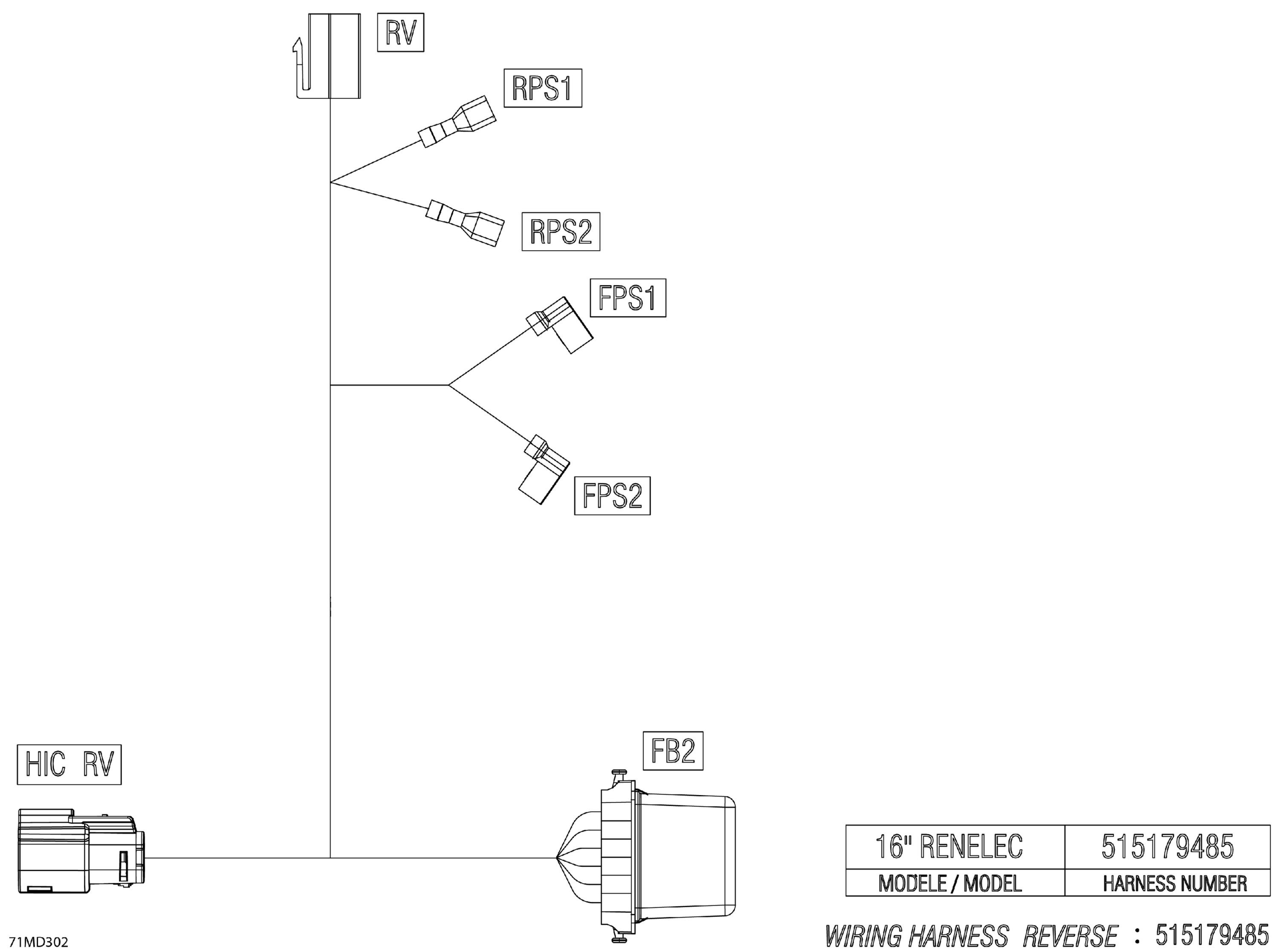 Electric - Reverse Wiring Harness - 515179485