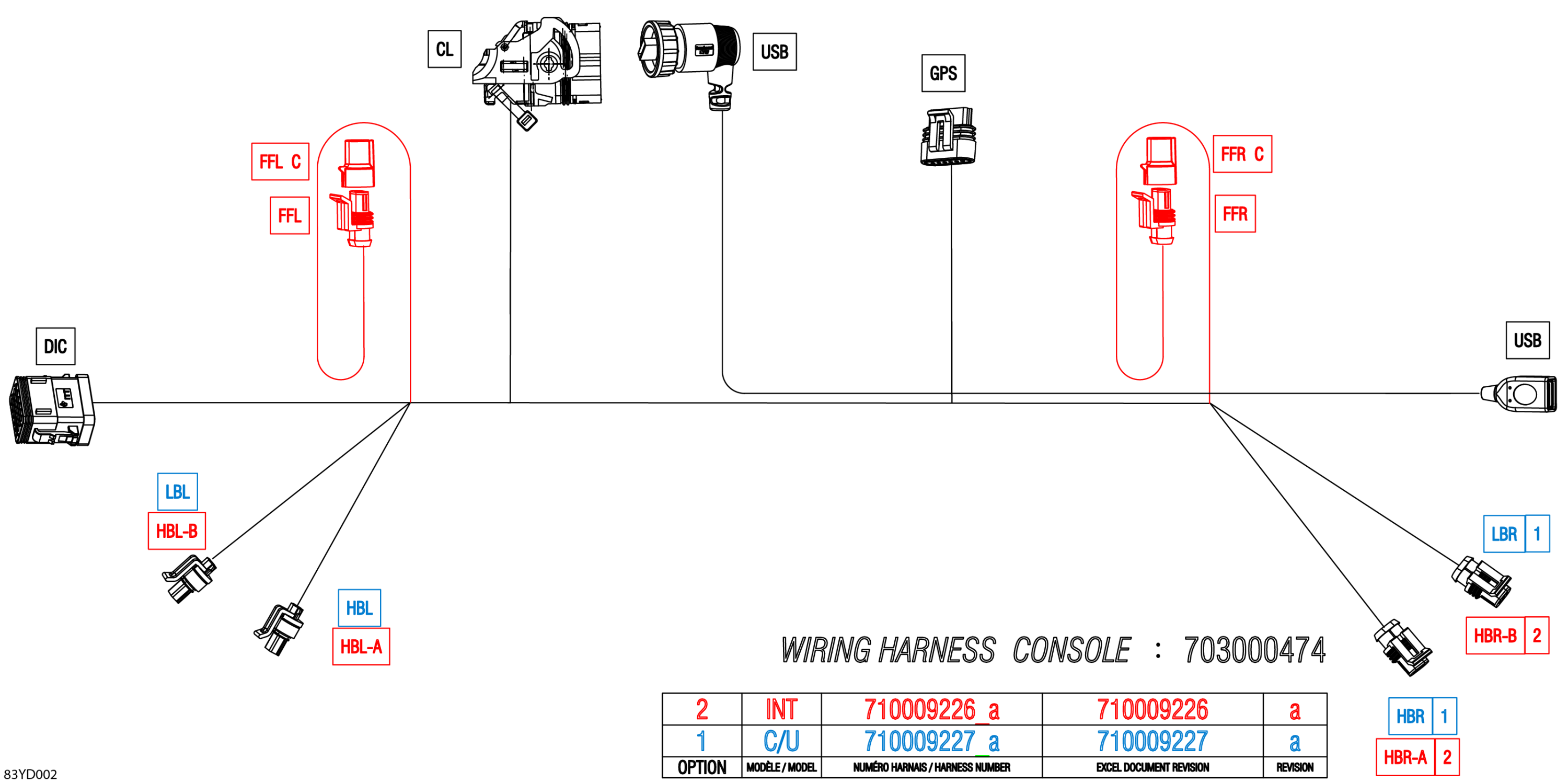 Схема узла: Electric - Console Wiring Harness