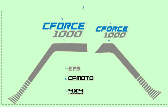 РАСПОЛОЖЕНИЕ СТИКЕРОВ CFORCE (СИНИЙ_ATHENS BLUE)