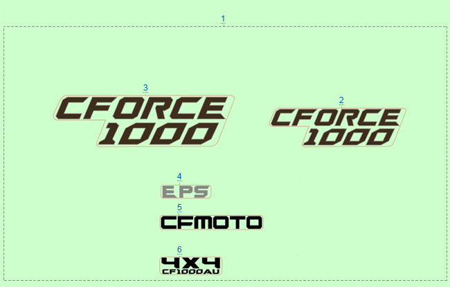 Схема узла: РАСПОЛОЖЕНИЕ СТИКЕРОВ CFORCE (КАМУФЛЯЖ_TRUE TIMBER)